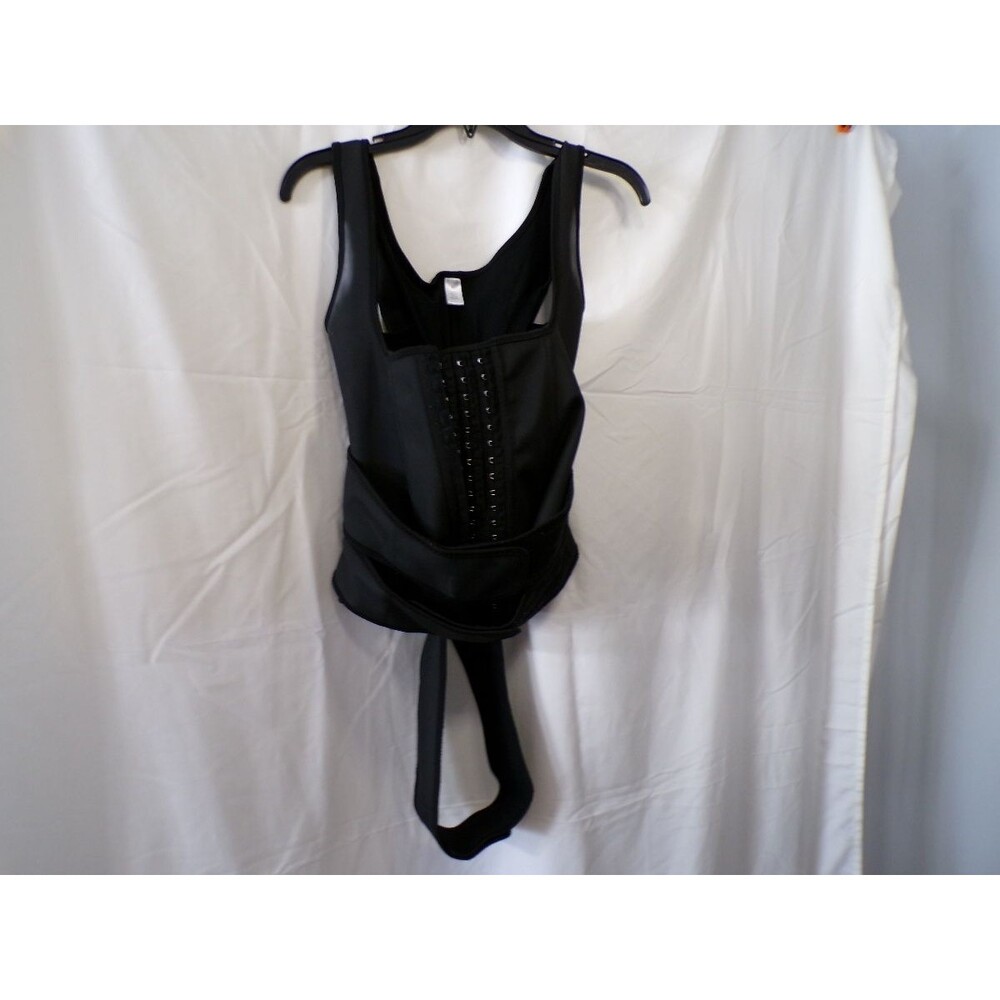 Fajas Colombianas Latex Waist Trainer Corset Black Size M Front Hooks